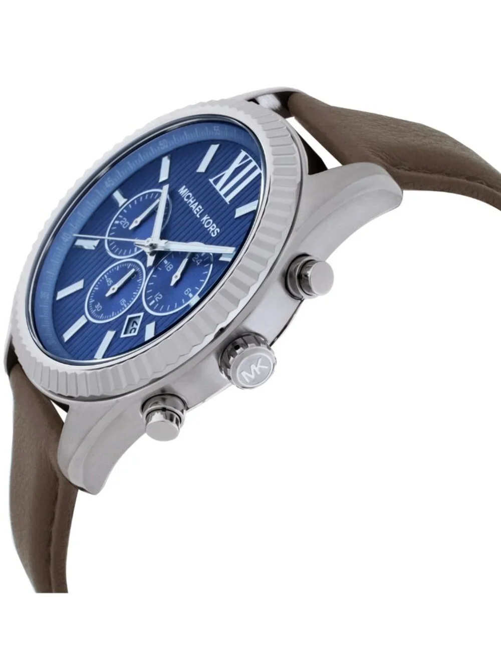 NWT Michael Kors Oversized Lexington Chronograph Quartz Blue Dial Men's Watch